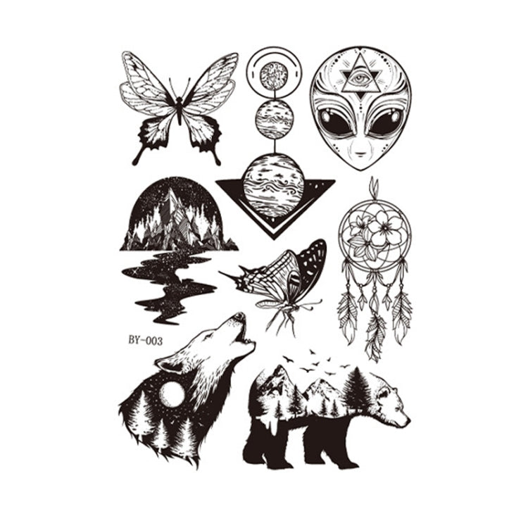 10 PCS Dark Fluorescent Color Changing Animal Luminous Flower Arm Waterproof Adult Tattoo Stickers