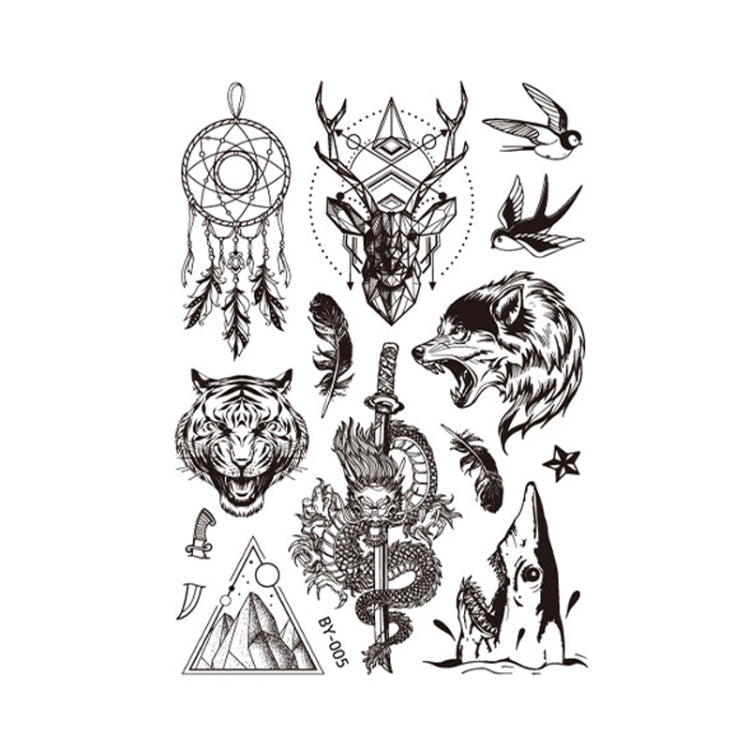 10 PCS Dark Fluorescent Color Changing Animal Luminous Flower Arm Waterproof Adult Tattoo Stickers