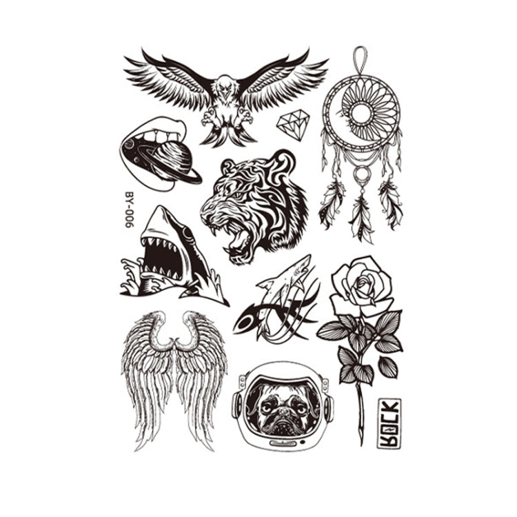 10 PCS Dark Fluorescent Color Changing Animal Luminous Flower Arm Waterproof Adult Tattoo Stickers