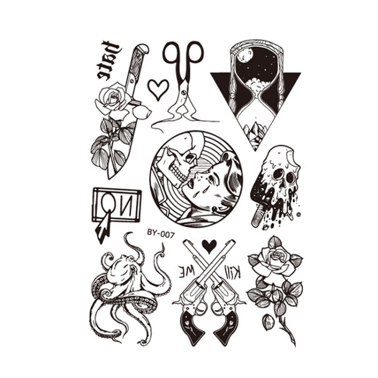 10 PCS Dark Fluorescent Color Changing Animal Luminous Flower Arm Waterproof Adult Tattoo Stickers