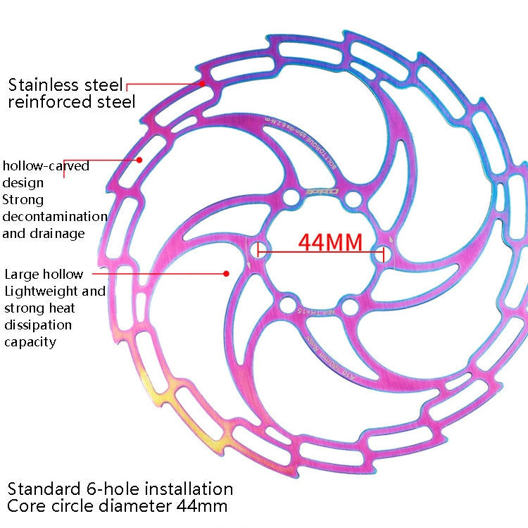 IIIPRO Bike Disc Mountain Bike Hollow Disc Dish Six Nail Brake Pad, Style: