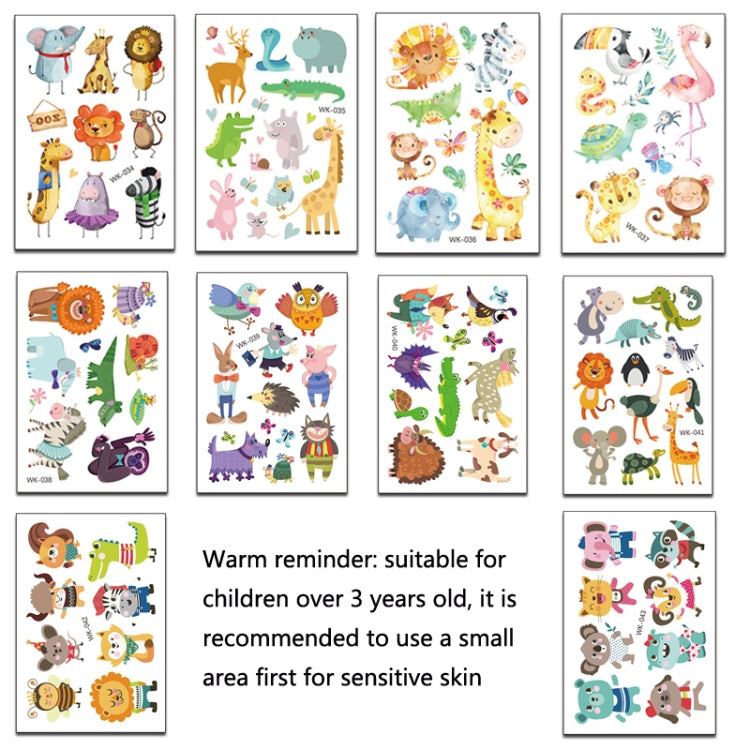 30 PCS Cartoon Animal ChildrenTemporary Tattoo Sticker