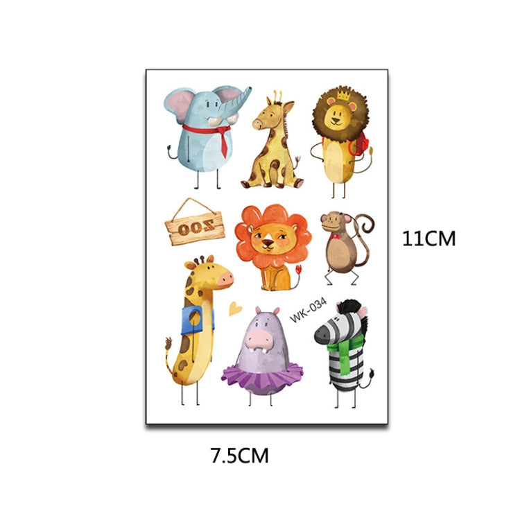 30 PCS Cartoon Animal ChildrenTemporary Tattoo Sticker