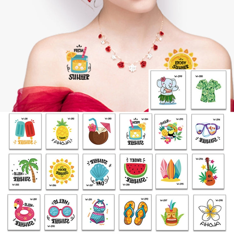 Beach Fruit Flower Arm Tattoo Sticker Kids Cartoon Face Sticker