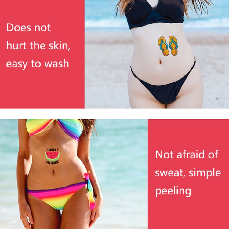 Beach Fruit Flower Arm Tattoo Sticker Kids Cartoon Face Sticker