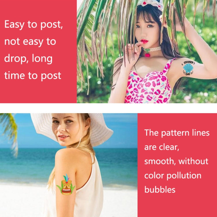 Beach Fruit Flower Arm Tattoo Sticker Kids Cartoon Face Sticker