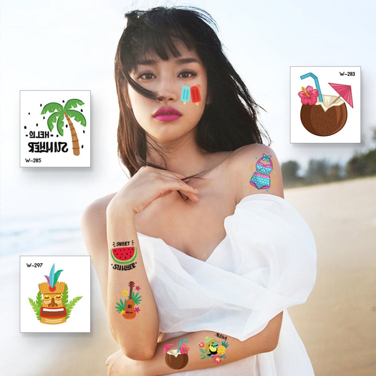 Beach Fruit Flower Arm Tattoo Sticker Kids Cartoon Face Sticker