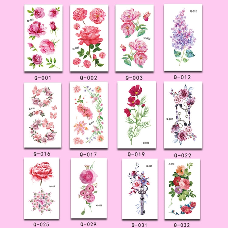 50 PCS Literary Small Fresh Flower Tattoo Sticker Rose Waterproof Lasting Arm Sticker