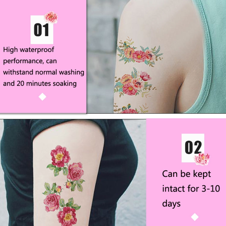 50 PCS Literary Small Fresh Flower Tattoo Sticker Rose Waterproof Lasting Arm Sticker