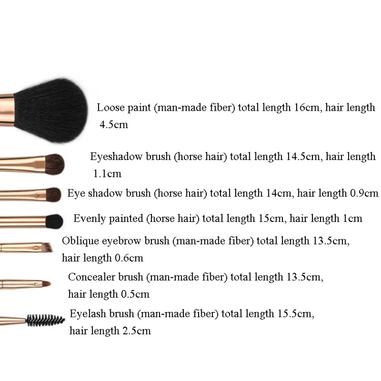 ZOREYA 7-In-1 Makeup Brush Set Brush Blush Brush Foundation Brush With Makeup Brush Bag