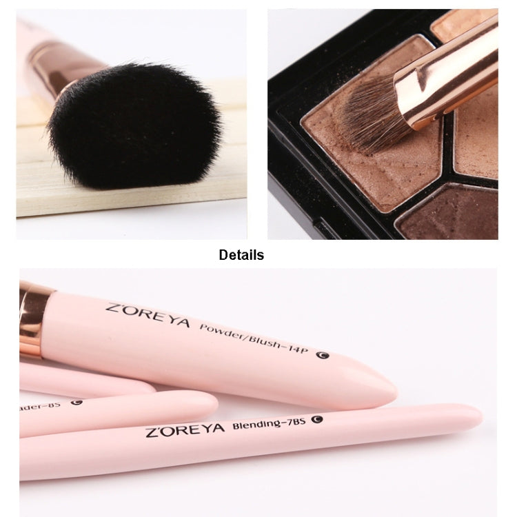 ZOREYA 7-In-1 Makeup Brush Set Brush Blush Brush Foundation Brush With Makeup Brush Bag