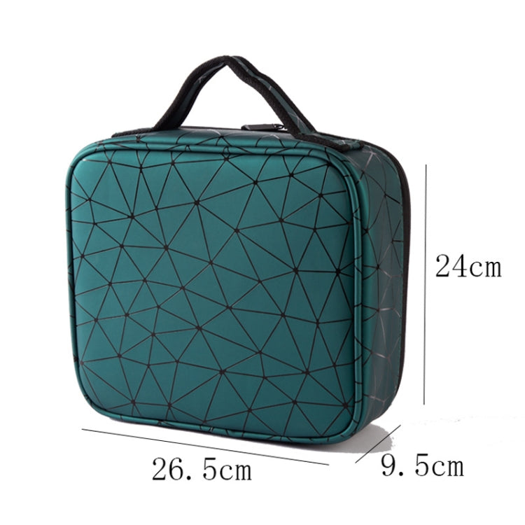 Waterproof Cosmetic Box With Partitions Cosmetic Bag Large-Capacity Rhombic PU Cosmetic Storage Box