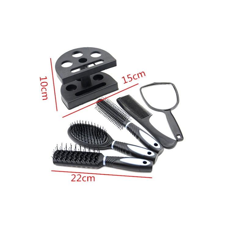 6-In-1 Mirror Comb Hair Comb With Base Set Massage Scalp Beauty Comb