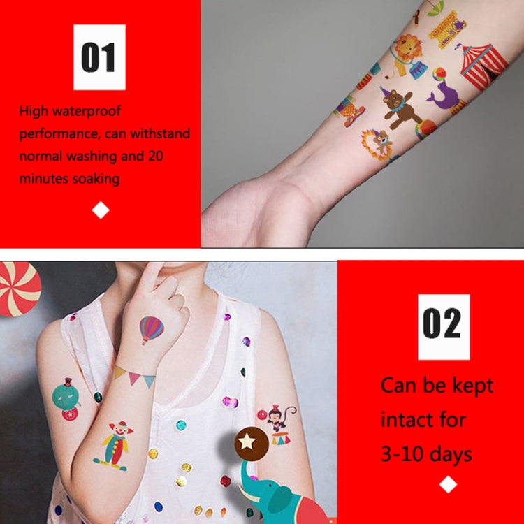 30 PCS Cartoon Cute Tattoo Stickers Children Amusement Park Stickers