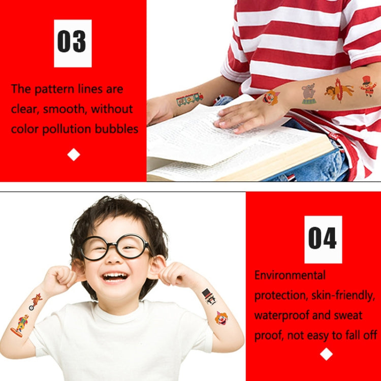 30 PCS Cartoon Cute Tattoo Stickers Children Amusement Park Stickers