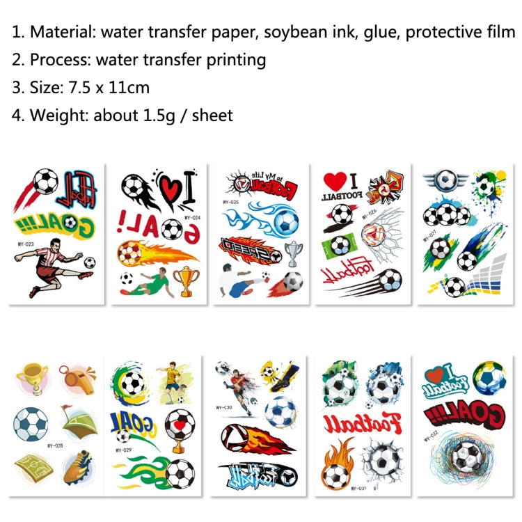 20 PCS World Cup Theme Cartoon Football Children Tattoo Stickers