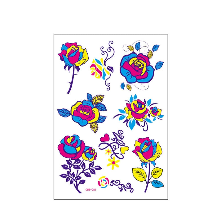 Fluorescent Face Waterproof Environmental Protection Tattoo Stickers Nightclub Bar Flower Arm Stickers