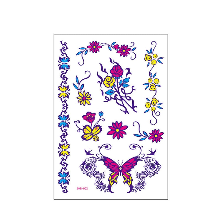 Fluorescent Face Waterproof Environmental Protection Tattoo Stickers Nightclub Bar Flower Arm Stickers