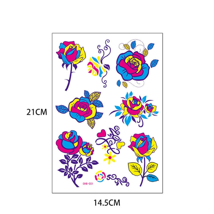 Fluorescent Face Waterproof Environmental Protection Tattoo Stickers Nightclub Bar Flower Arm Stickers