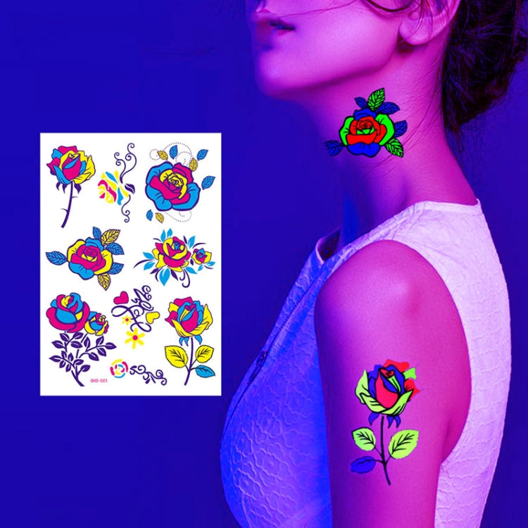 Fluorescent Face Waterproof Environmental Protection Tattoo Stickers Nightclub Bar Flower Arm Stickers