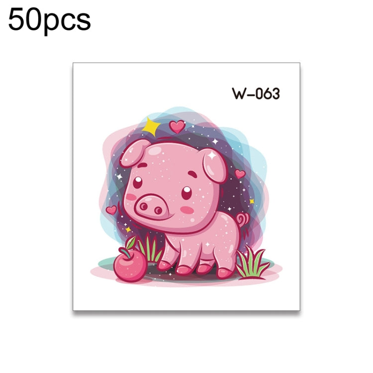 50 PCS Children Cartoon Animal Flower Arm Sticker Water Transfer Tattoo Sticker