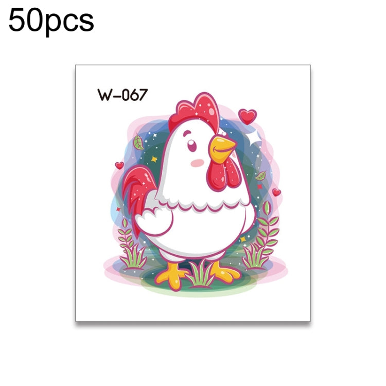 50 PCS Children Cartoon Animal Flower Arm Sticker Water Transfer Tattoo Sticker