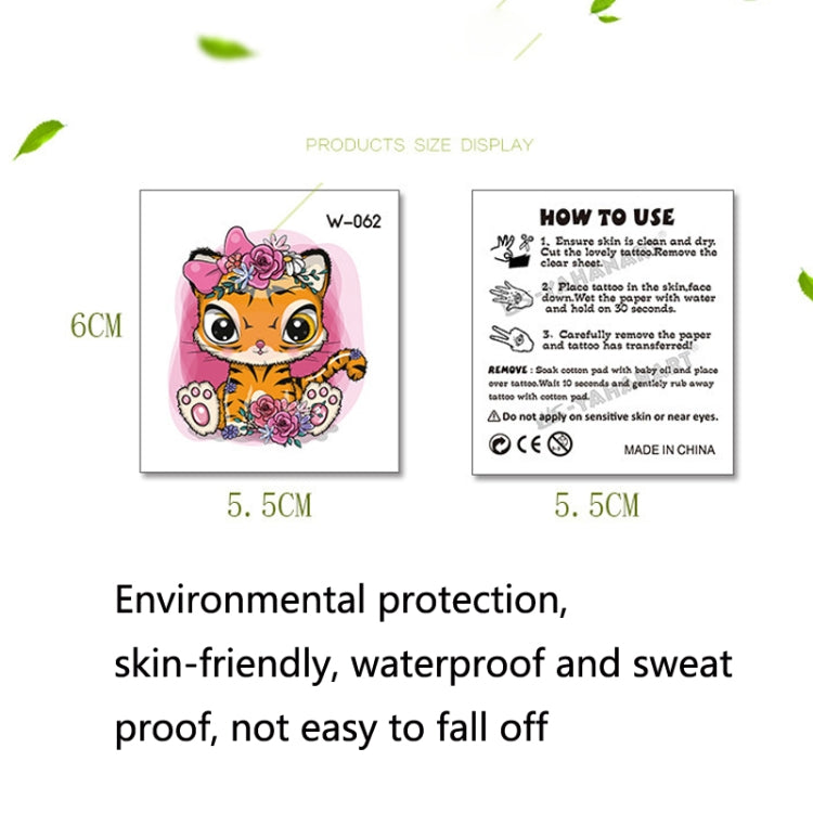 50 PCS Children Cartoon Animal Flower Arm Sticker Water Transfer Tattoo Sticker