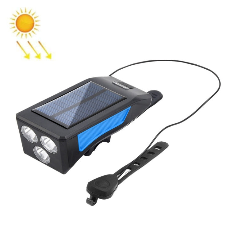 TG-ZX019 Solar Bicycle Headlight Flashlight Night Riding Strong Light USB Charging Rainproof Light