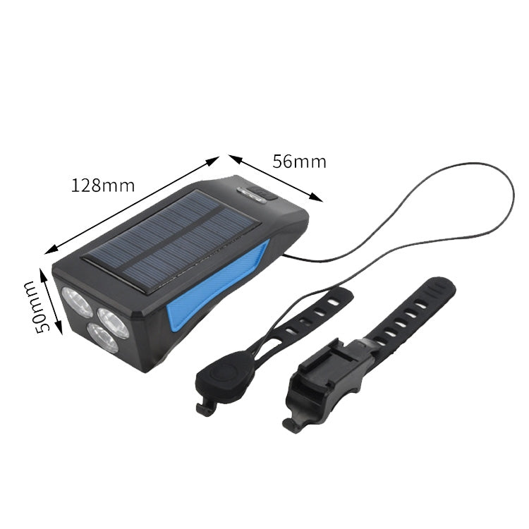 TG-ZX019 Solar Bicycle Headlight Flashlight Night Riding Strong Light USB Charging Rainproof Light