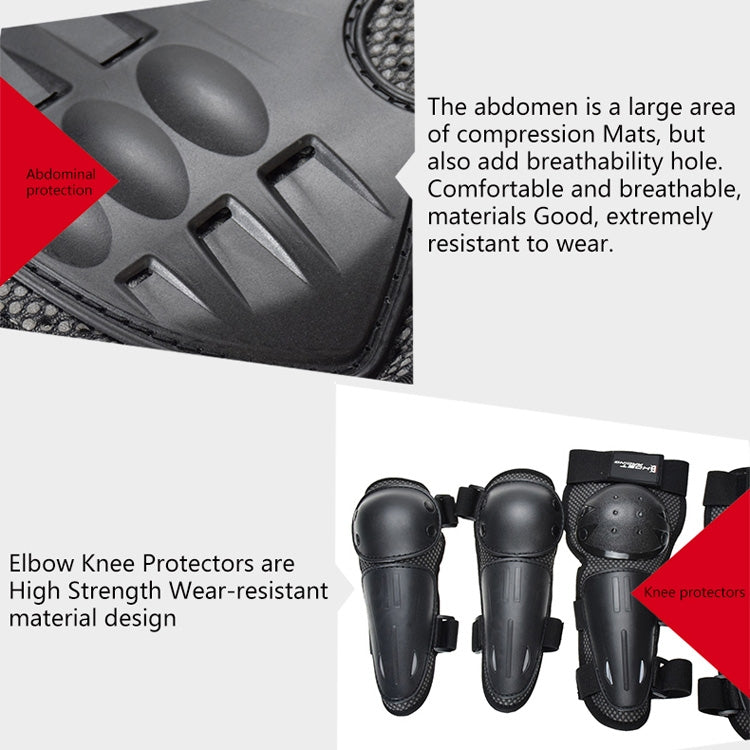 GHOST RACING Motorcycle Protective Gear Children Safety Riding Sport Vest + Knee Pads + Elbow Pads Protective Suit