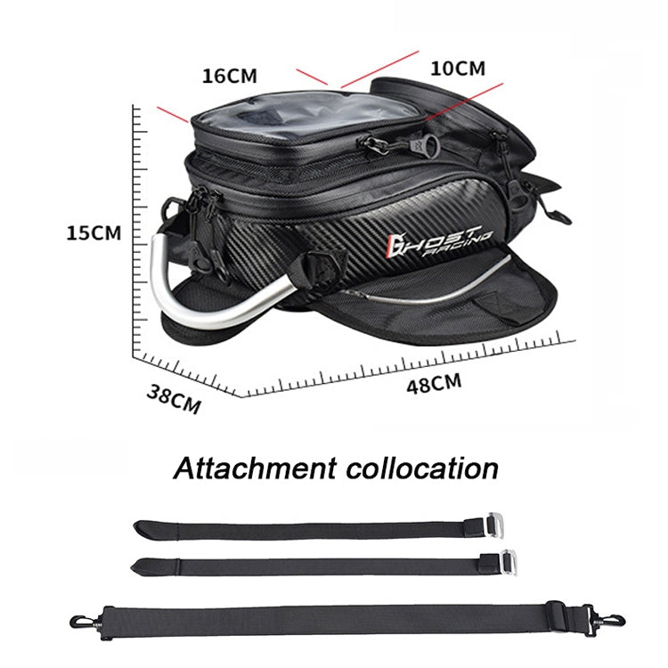 GHOST RACING GR-YXB08 Motorcycle Bag Touch Navigation Fuel Tank Package Dust Waist Bag