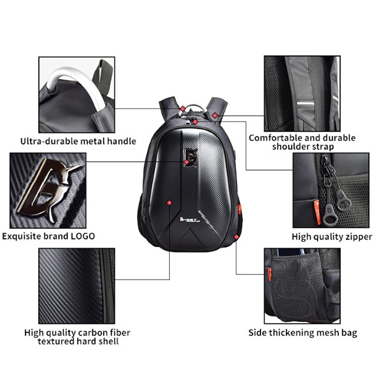 GHOST RACING GR-BB02 Men Motorcycle Riding Backpack Helmet Hard Shell Backpack Locomotive Travel Computer Bag