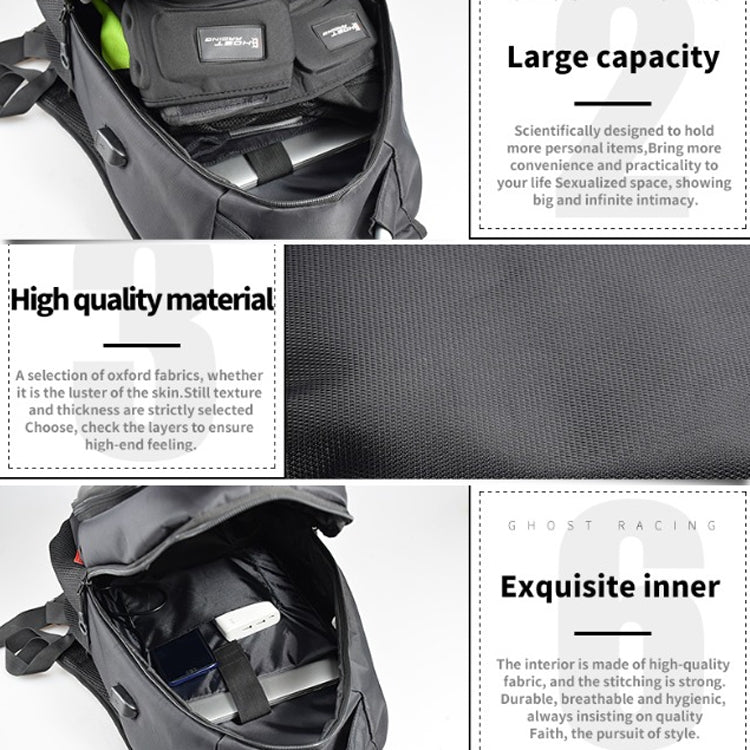 GHOST RACING GR-BB02 Men Motorcycle Riding Backpack Helmet Hard Shell Backpack Locomotive Travel Computer Bag