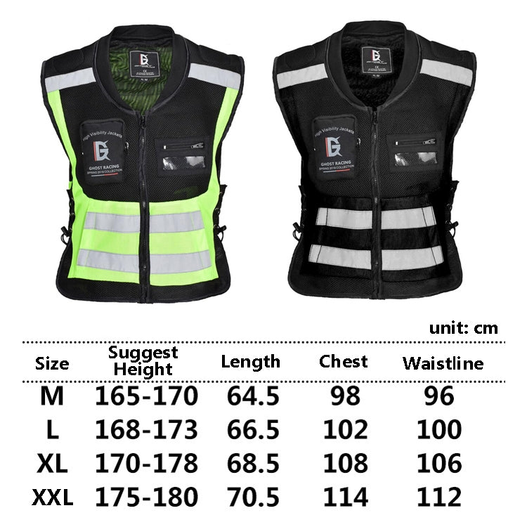 GHOST RACING GR-Y06 Motorcycle Riding Vest Safety Reflective Vest