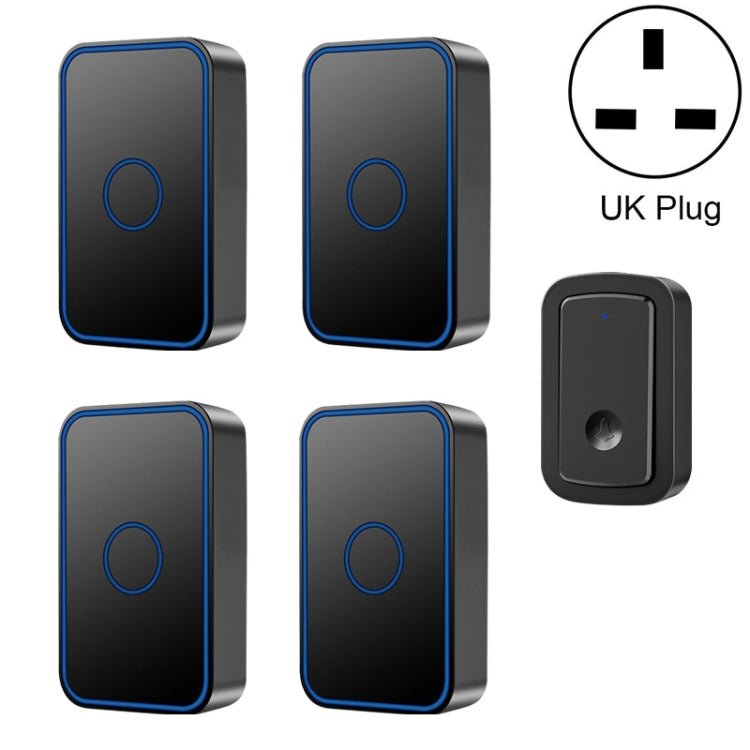 CACAZI A19 1 For 4 Wireless Music Doorbell without Battery