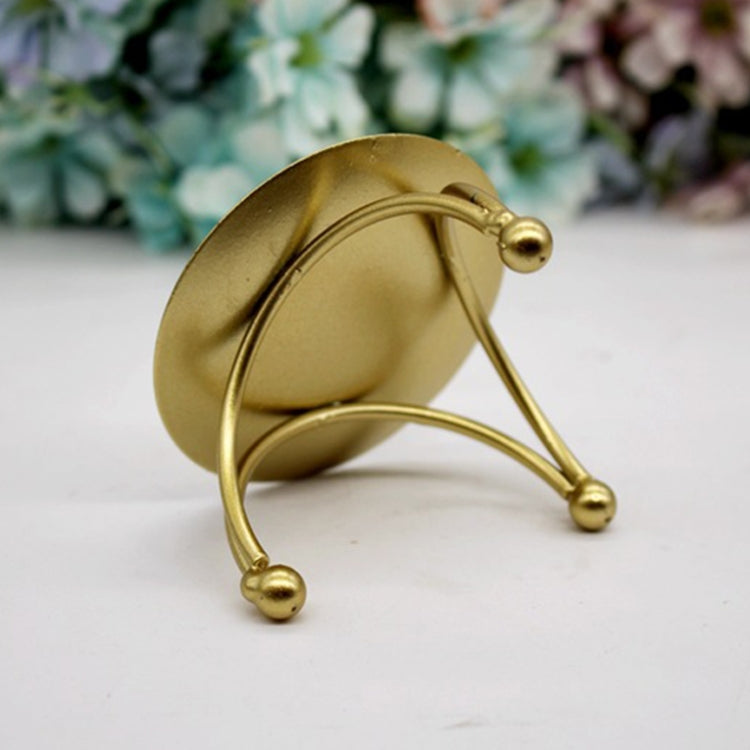 Geometric Three-Dimensional Round Wrought Iron Candle Holder Desktop Ornaments