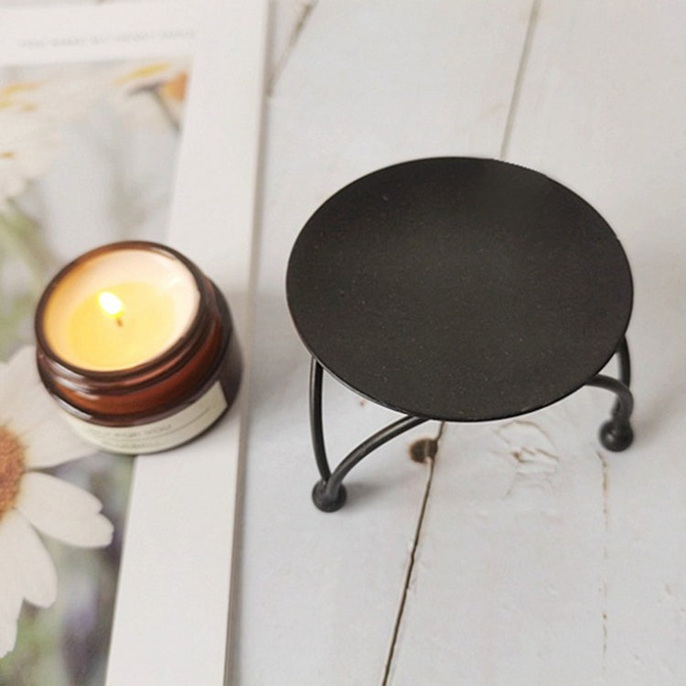 Geometric Three-Dimensional Round Wrought Iron Candle Holder Desktop Ornaments