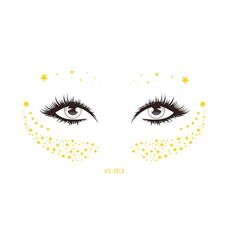 20 PCS Waterproof Bronzing Face Tattoo Stickers Party Masquerade Face Stickers