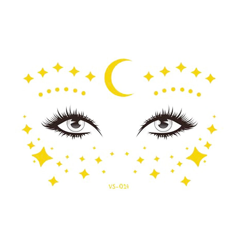 20 PCS Waterproof Bronzing Face Tattoo Stickers Party Masquerade Face Stickers