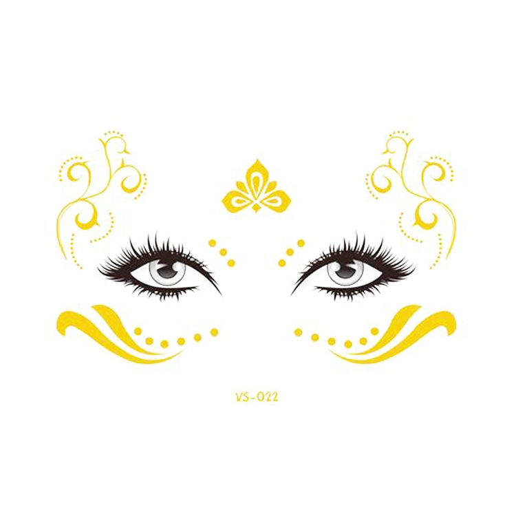 20 PCS Waterproof Bronzing Face Tattoo Stickers Party Masquerade Face Stickers
