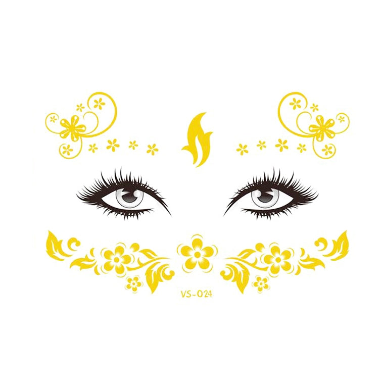 20 PCS Waterproof Bronzing Face Tattoo Stickers Party Masquerade Face Stickers