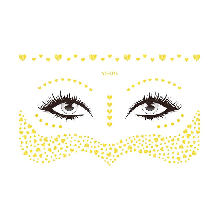 20 PCS Waterproof Bronzing Face Tattoo Stickers Party Masquerade Face Stickers