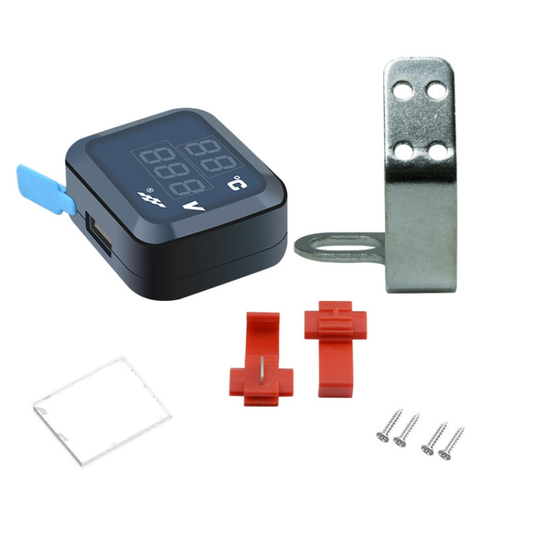 12-24V Motorcycle Modified Electronic Meter Voltage Temperature Table With USB Car Charger