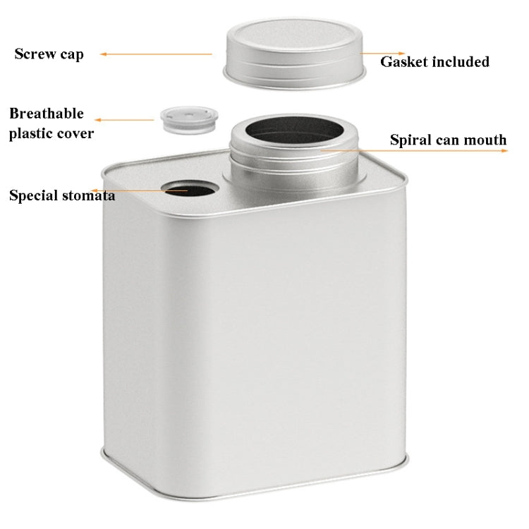 Square Tinplate Metal Sealed Cans Coffee Bean Powder Tin Cans, Specification: With Air Valve