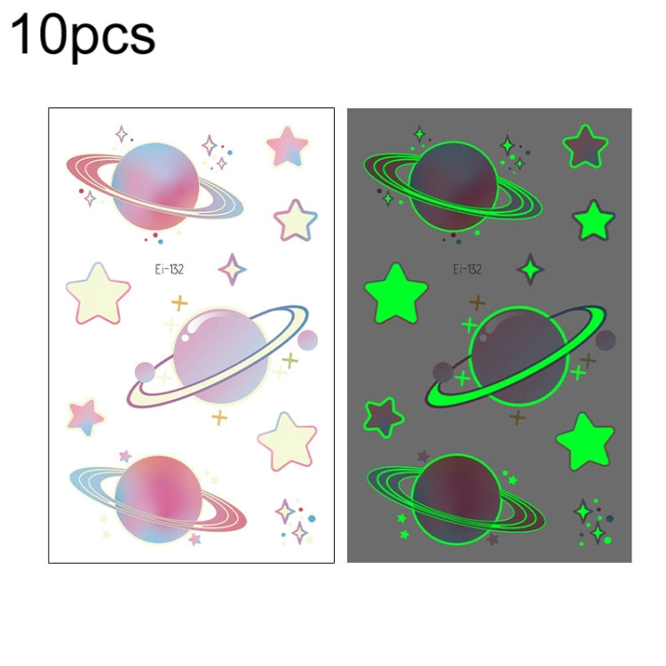 10 PCS Waterproof Luminous Tattoo Stickers Gradient Temporary Tattoo Stickers