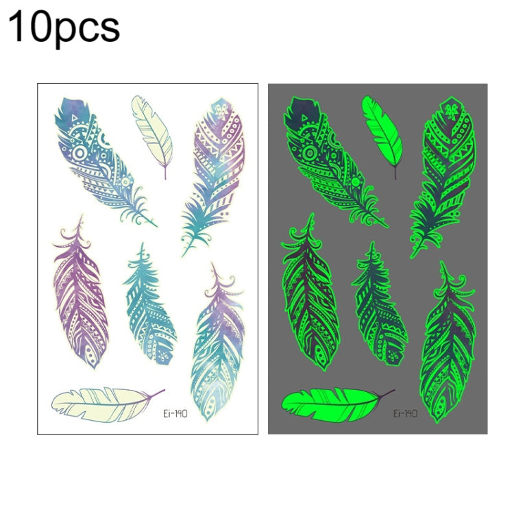 10 PCS Waterproof Luminous Tattoo Stickers Gradient Temporary Tattoo Stickers