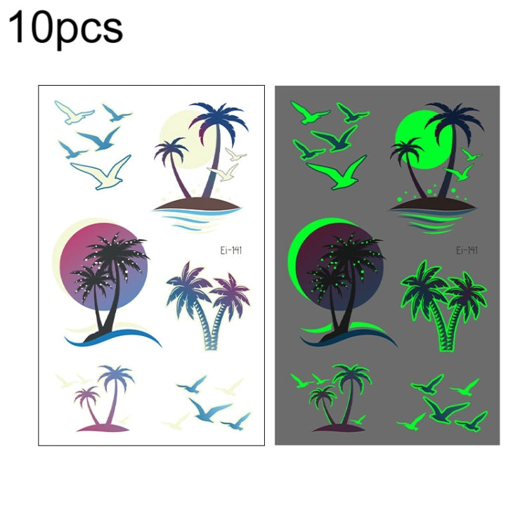 10 PCS Waterproof Luminous Tattoo Stickers Gradient Temporary Tattoo Stickers