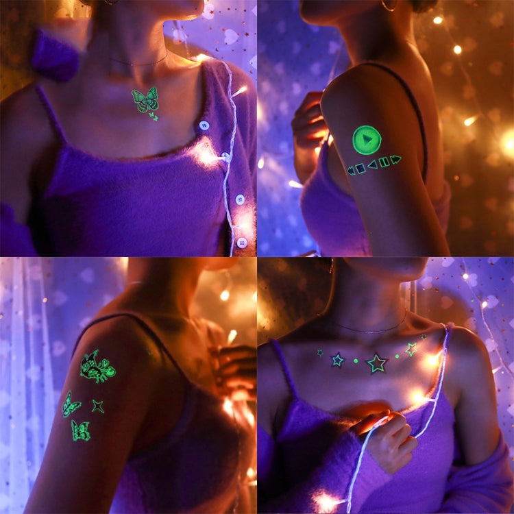10 PCS Waterproof Luminous Tattoo Stickers Gradient Temporary Tattoo Stickers