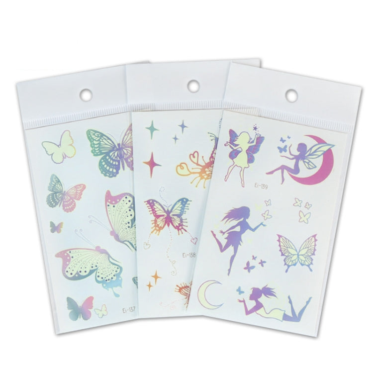 10 PCS Waterproof Luminous Tattoo Stickers Gradient Temporary Tattoo Stickers