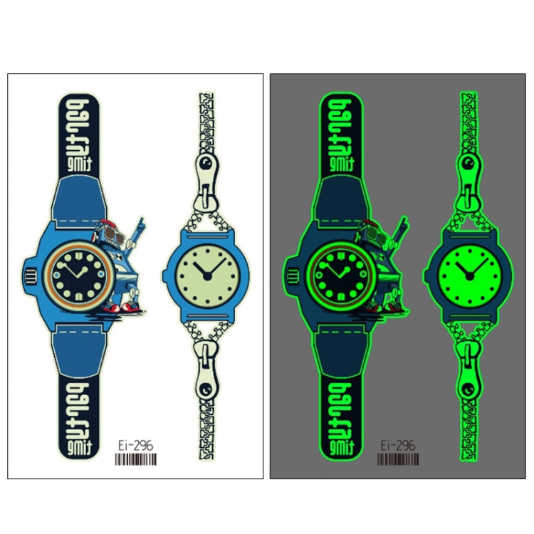 20 PCS Children Waterproof Luminous Cartoon Watch Tattoo Stickers